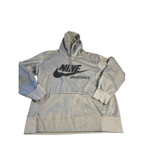 Nike Baseball Gray Hoodie Sweatshirt Mens Large Pullover athletic casual